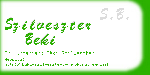 szilveszter beki business card