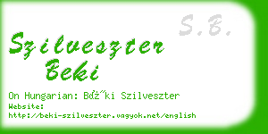 szilveszter beki business card